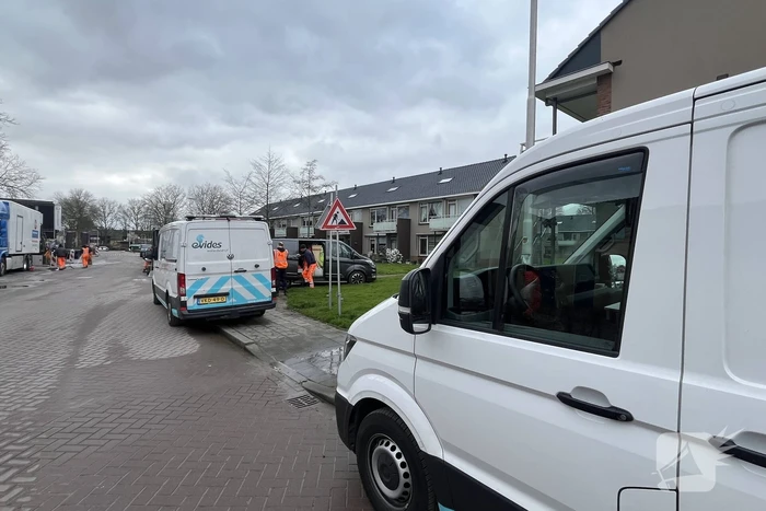 Waterleidingbreuk door graafwerkzaamheden