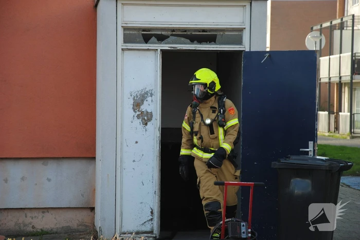 Brand in kelderbox snel onder controle