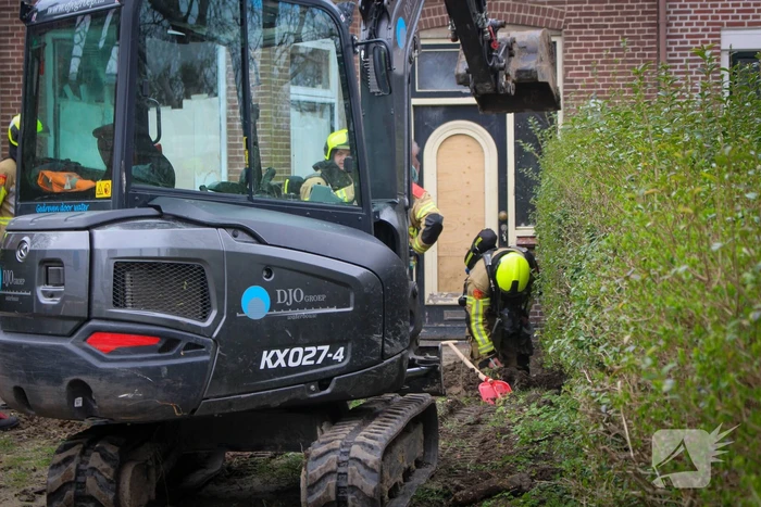 Gaslekkage door graafwerkzaamheden bij woning
