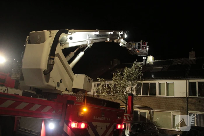Schoorsteen geveegd na brand