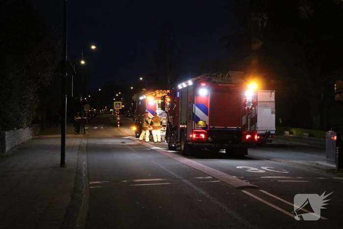 Weg afgesloten wegens schoorsteenbrand