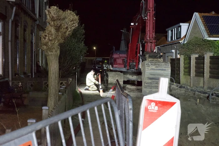 Gesprongen waterleiding door werkzaamheden aan gasleiding
