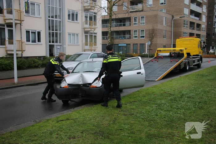 Automobilist klapt op boom