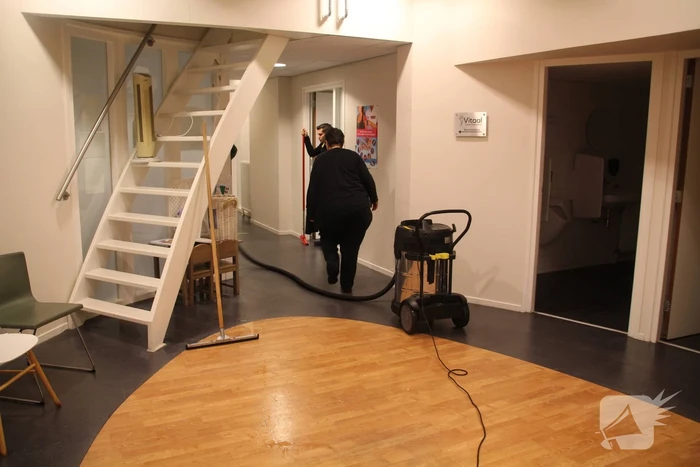 Welzijnskwartier en gezondheidsplein onder water door lekkende kraan