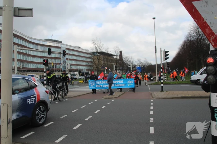 Politieagenten demonstreren tegen te hoge pensioenleeftijd