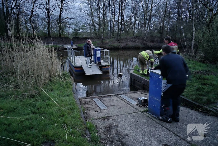 Brandweer schiet vastzittende personen op voetpont te hulp