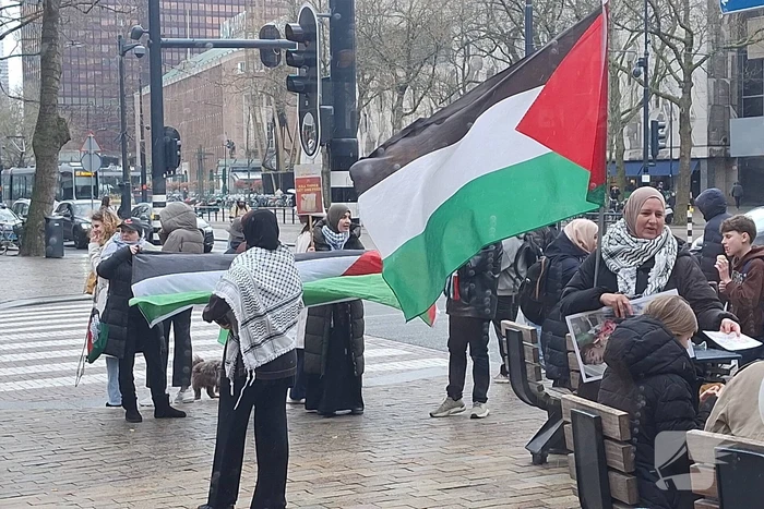 Pro-Palestina demonstratie voor drukke Mcdonalds