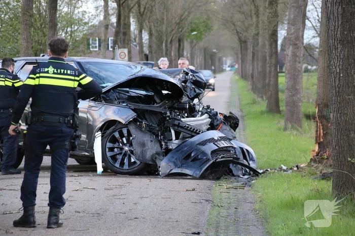 Automobilist botst frontaal op boom