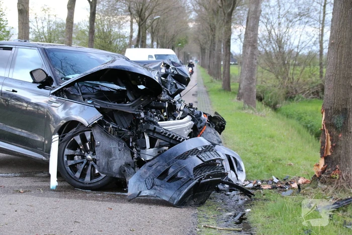 Automobilist botst frontaal op boom