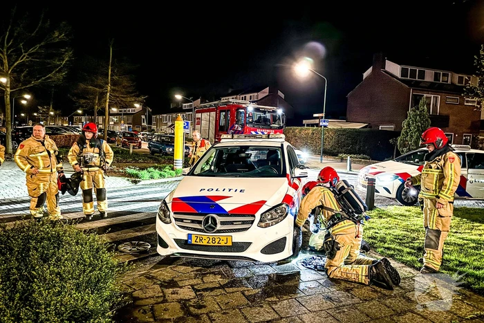 Politieauto in brand, inbreker opgepakt