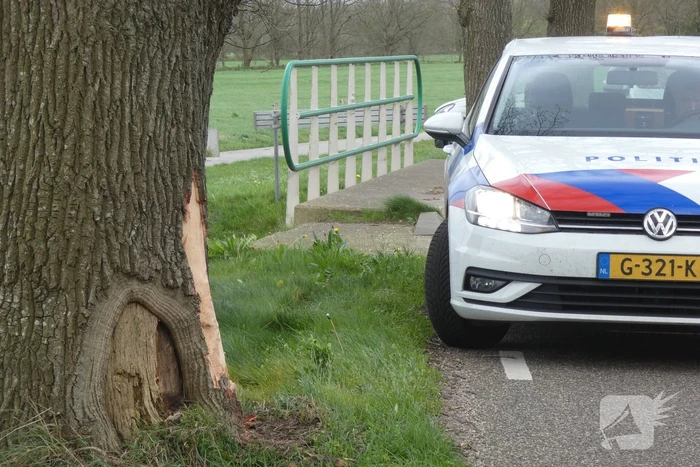 Inzittenden bestelbus gewond bij botsing tegen boom