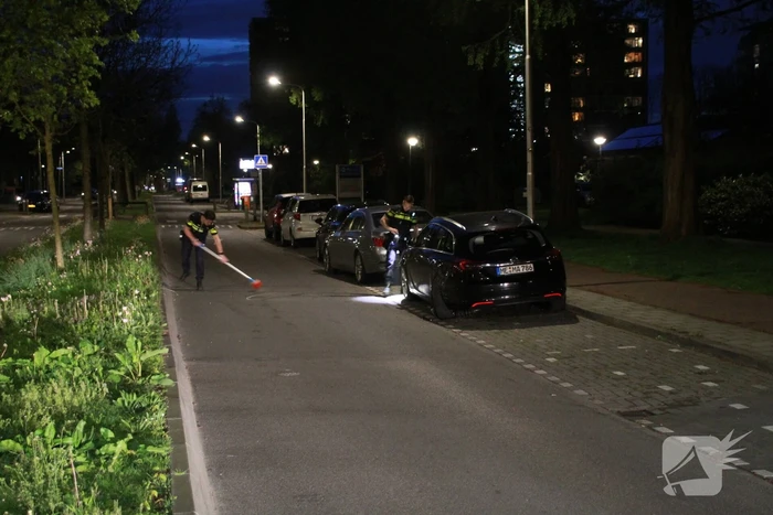 Automobilist ramt geparkeerde auto's