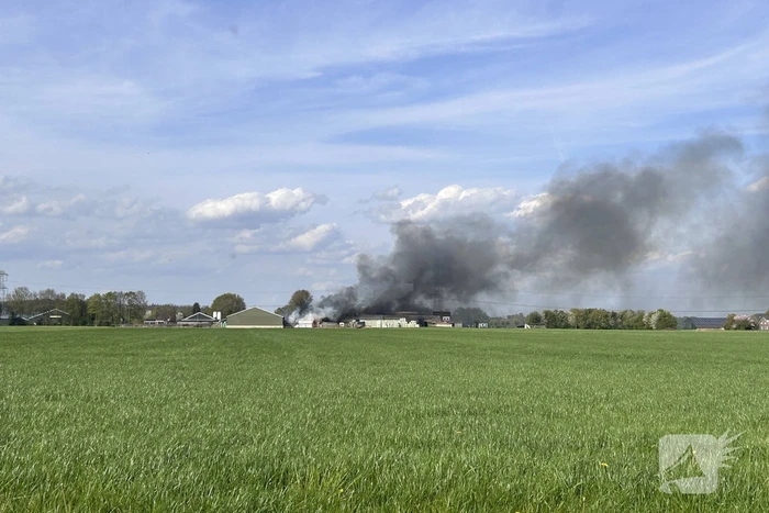 Flinke rookontwikkeling bij brand in schuur