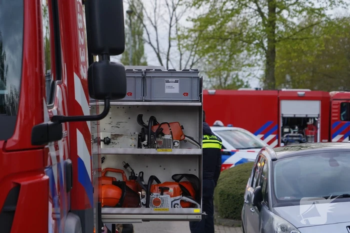 Accu van fiets vat vlam in schuur