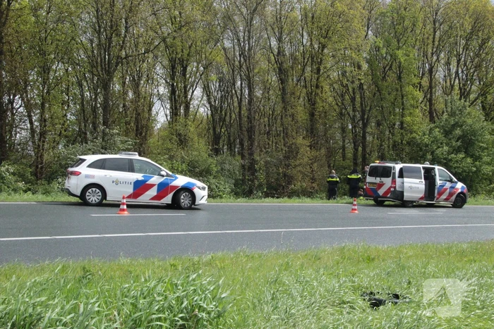Automobilist belandt in bosschages naast afrit