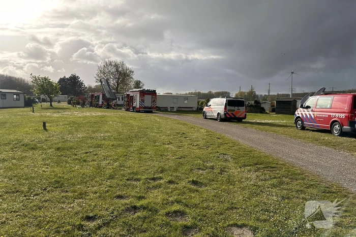 Brand in bergingen op camping