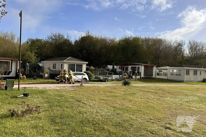 Brand in bergingen op camping