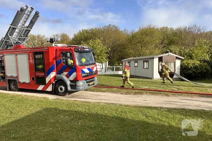 Brand in bergingen op camping