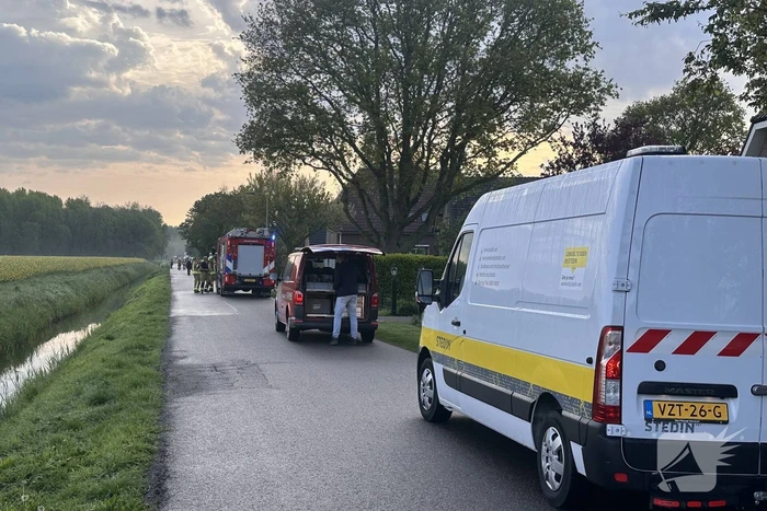 Gasleiding geraakt bij graafwerkzaamheden