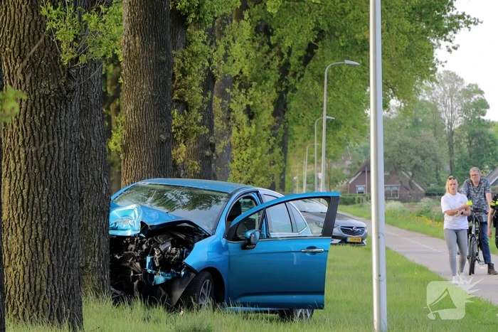 Bestuurder ernstig gewond na frontale botsing tegen boom