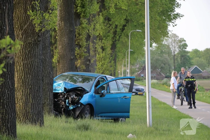 Bestuurder ernstig gewond na frontale botsing tegen boom