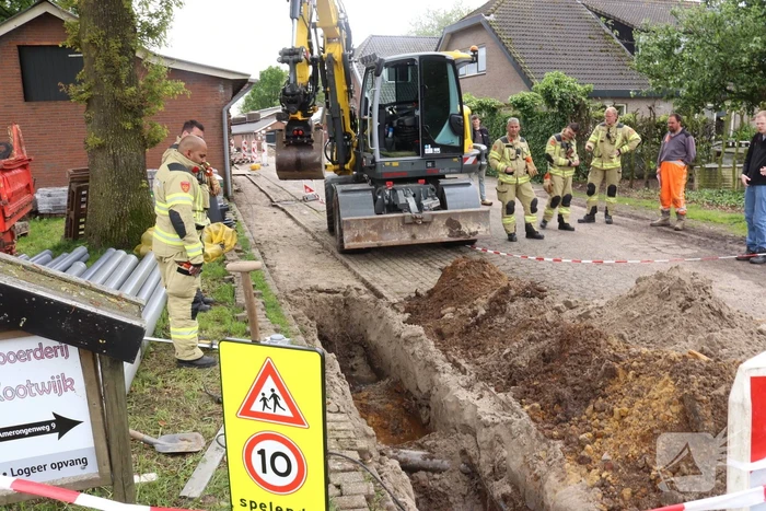 Gasleiding kapot getrokken bij graafwerkzaamheden