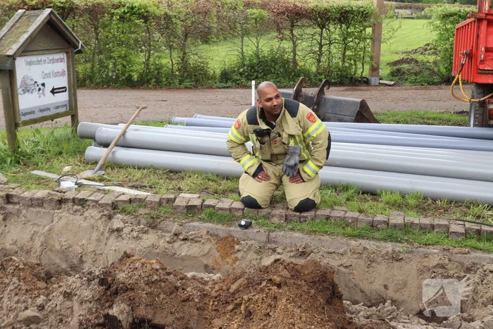 Gasleiding kapot getrokken bij graafwerkzaamheden