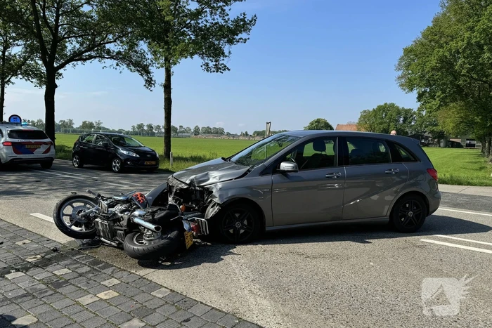 Motorrijder gewond bij harde botsing met automobilist