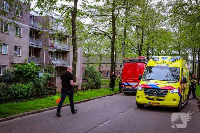 Broer springt in het water om zusje te redden