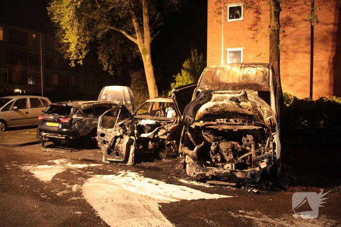 Meerdere voertuigen verwoest door brand
