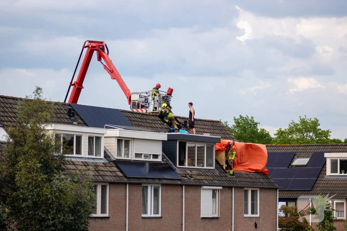 Brand op dak van woning door werkzaamheden