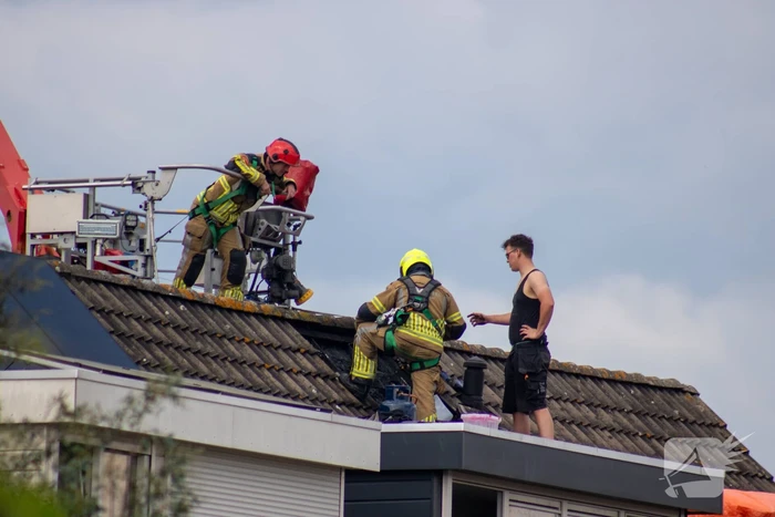 Brand op dak van woning door werkzaamheden