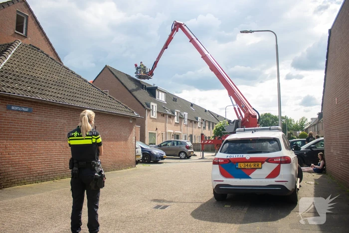 Brand op dak van woning door werkzaamheden