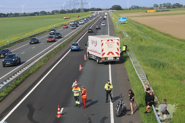 Motorrijder komt ten val