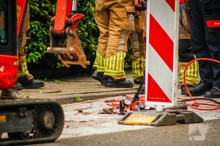 Gasleiding geraakt tijdens werkzaamheden