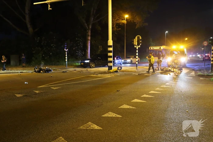 Motorrijder gewond na val bij kruising
