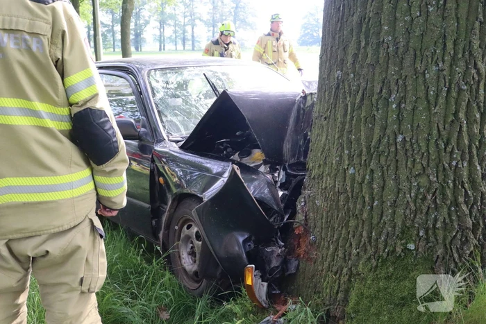 Automobilist raakt gewond bij botsing tegen boom