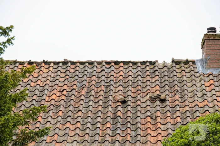 Dak beschadigd door harde wind