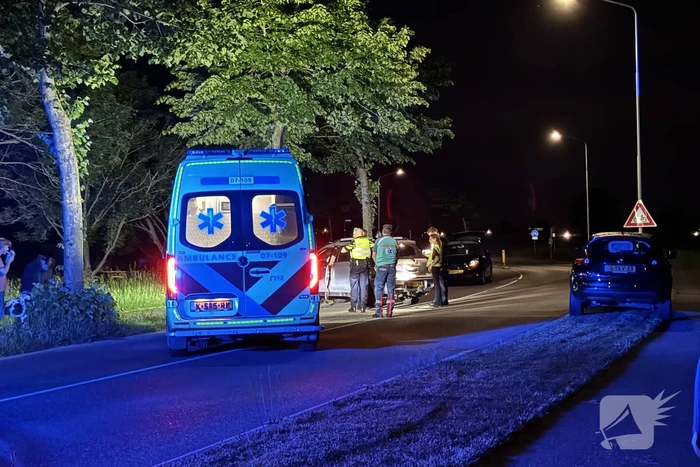 Automobilist raakt van de weg en klapt op boom