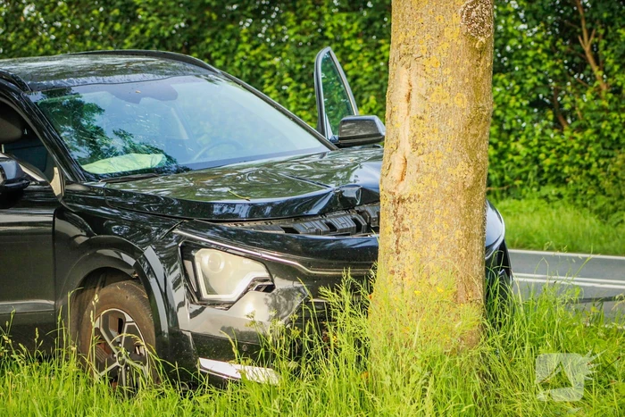 Automobilist eindigt tegen boom