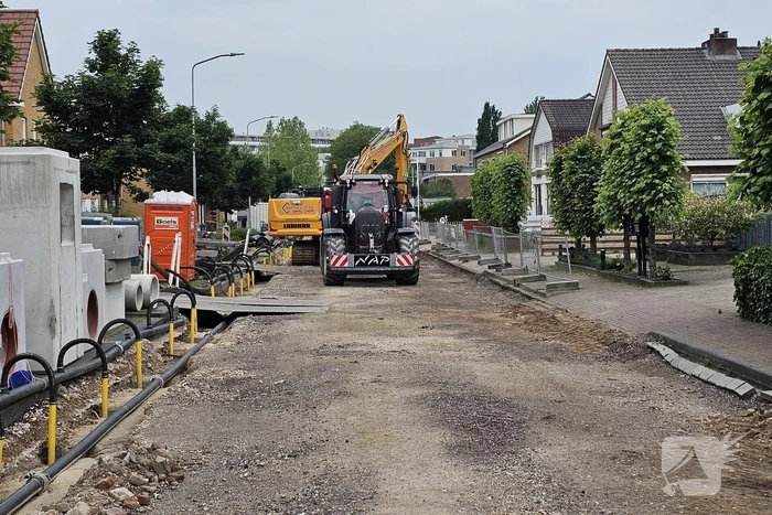Gasleiding geraakt tijdens werkzaamheden