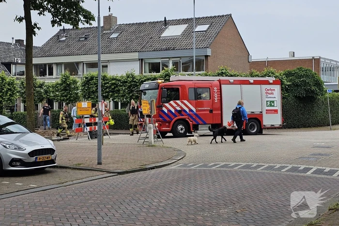 Gasleiding geraakt tijdens werkzaamheden