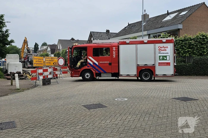 Gasleiding geraakt tijdens werkzaamheden