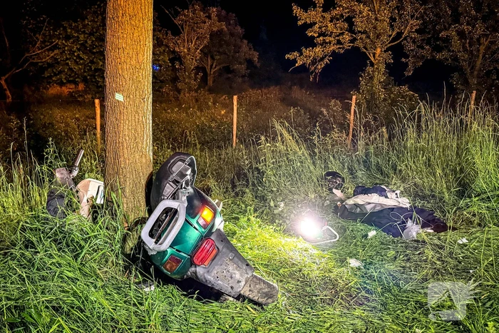 Traumateam ingezet nadat scooter tegen boom botst