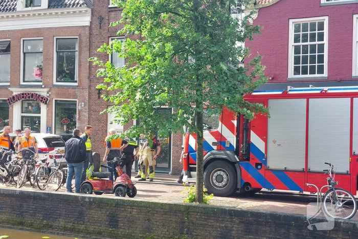 Veel hulpdiensten aanwezig voor scootmobiel in het water