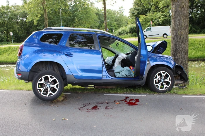 Automobiliste raakt onwel en komt tegen boom Tot stilstand