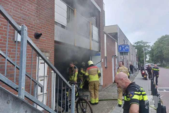Ebike vat vlam in schuur