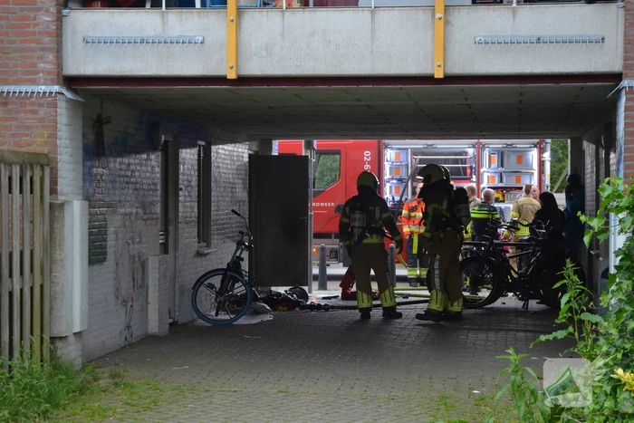 Ebike vat vlam in schuur