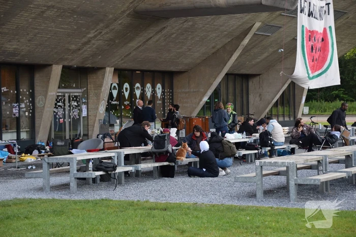 Demonstratie Pro Palestina bij technische universiteit