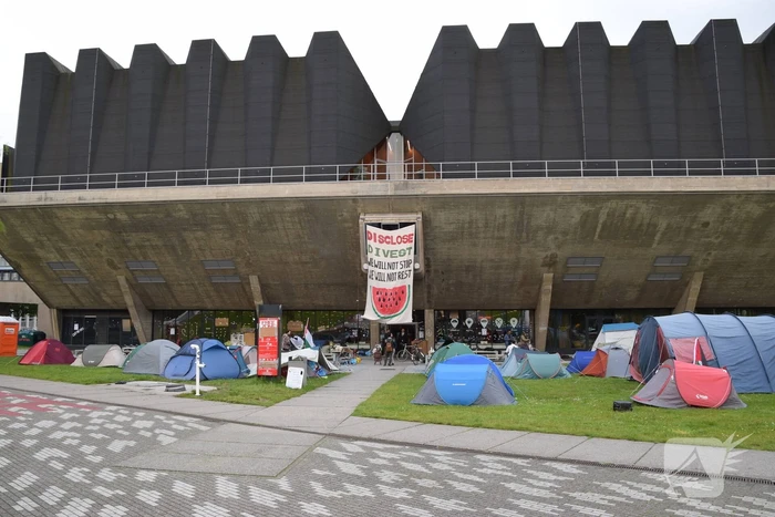Demonstratie Pro Palestina bij technische universiteit